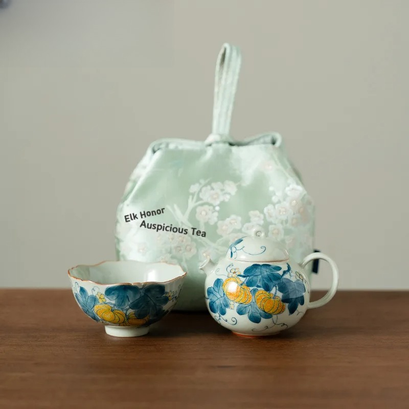 Luxury Bags Hand Painted - Juego de Té de Viaje con