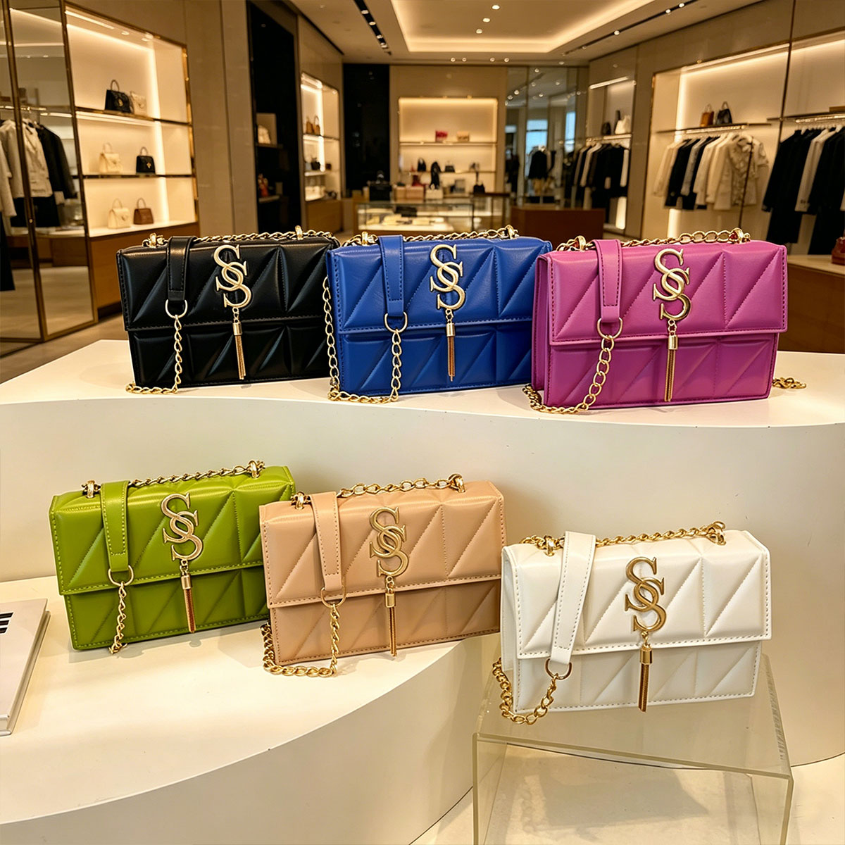 Luxury Bags Lv - Bolso Cuadrado Pequeño Acolchado con Diseño