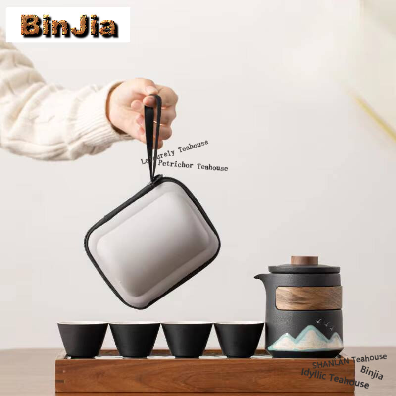Luxury Bags Hand Painted - Juego de té de viaje de