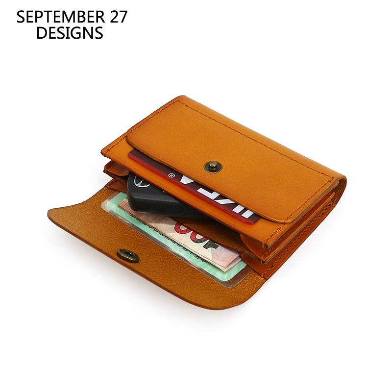 Accordion Wallet Zip - Mini riñonera de cuero genuino para