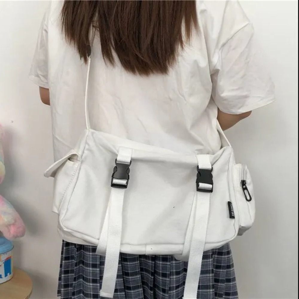 Canvas Tote Designer - Bolso cruzado de lona con bolsillos