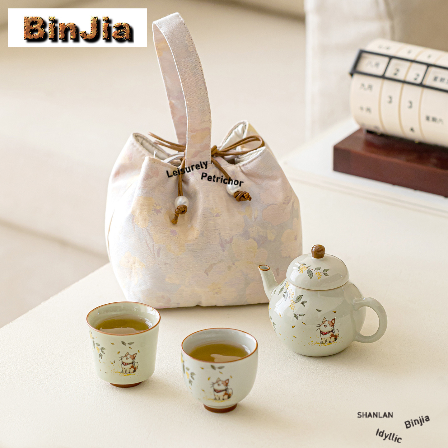 Luxury Bags Hand Painted - Juego de té de viaje de