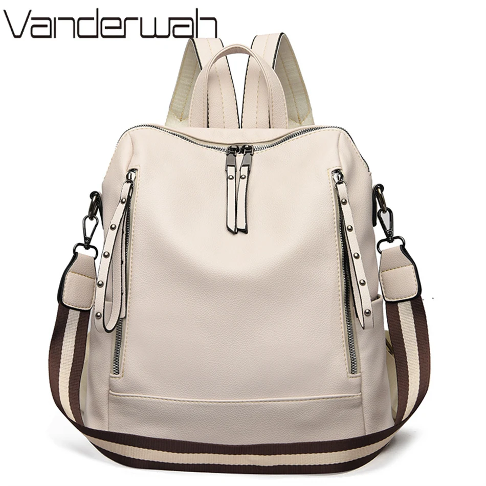Luxury Bags Online - Mochila De cuero suave para estudiantes