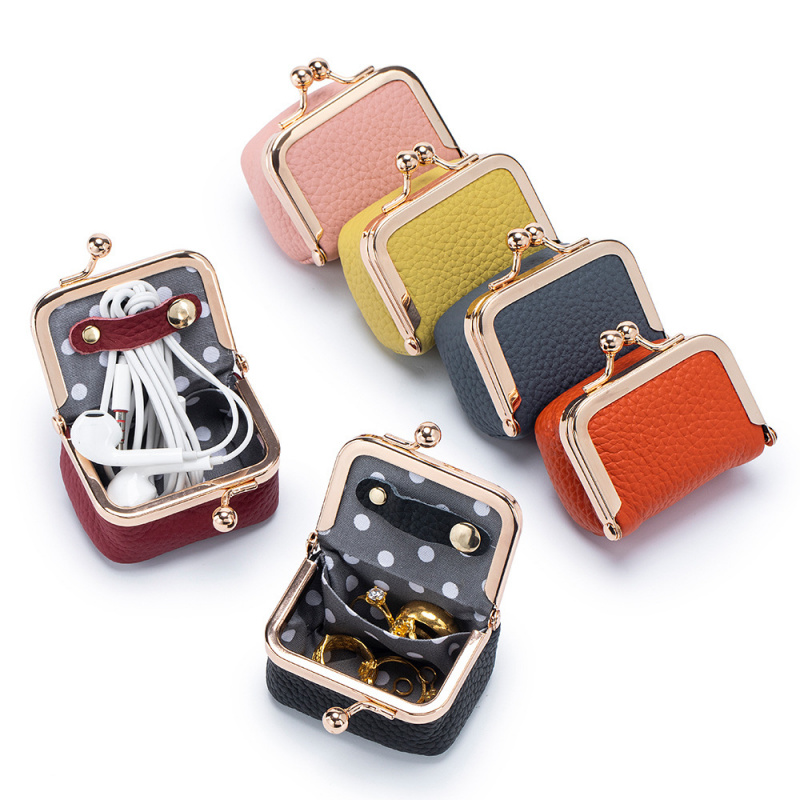 Accordion Wallet Zip - Mini monedero de cuero con cierre