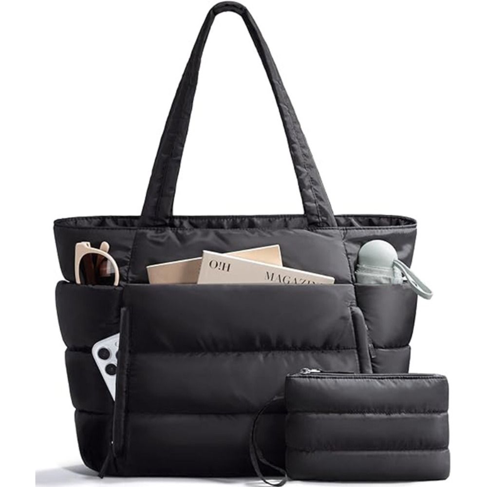 Accordion Wallet Zip - Bolso de mano acolchado de gran