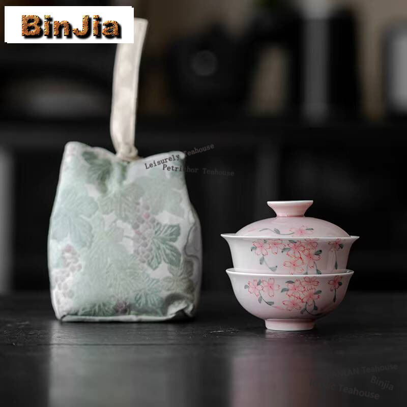 Luxury Bags Hand Painted - Juego de té de flor de