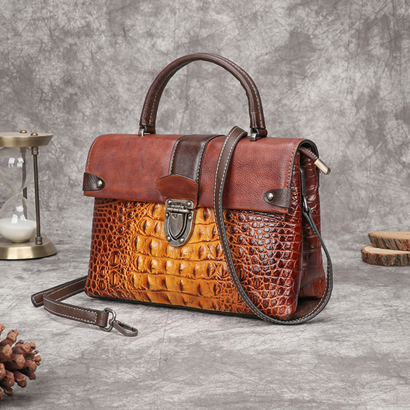 Johnature Retro cocodrilo patr - Luxury Bags Hand Painted reseña y precio
