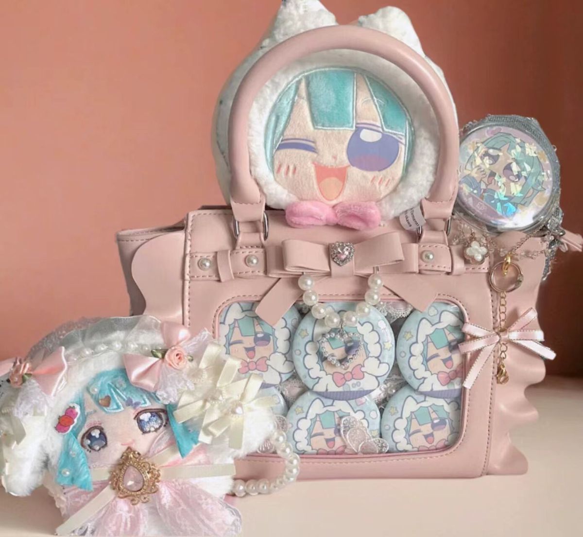 Bolso Harajuku cuadrado rosa I - Accordion Wallet Zip reseña y precio
